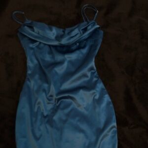 satin cowl neck dress